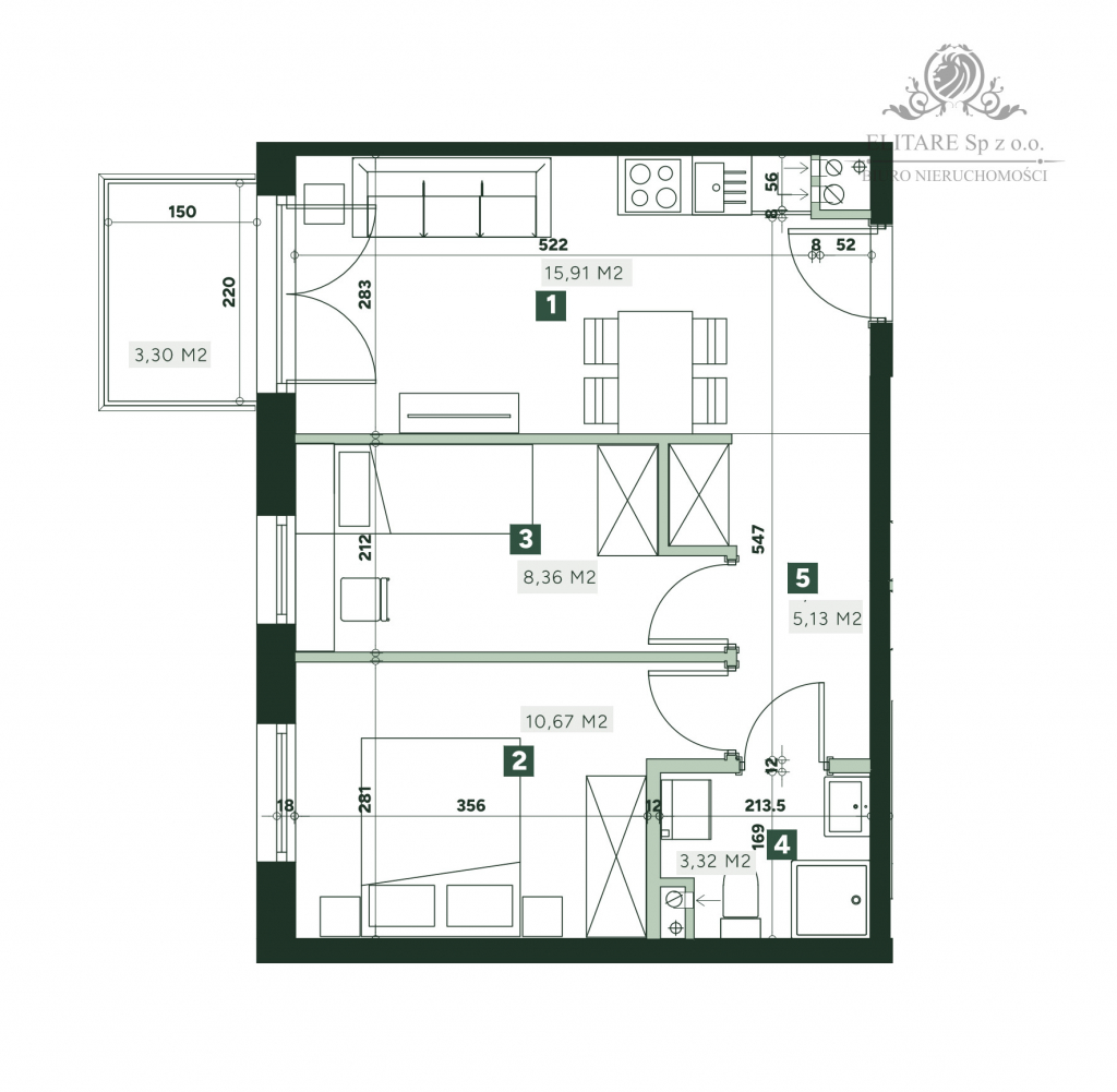 Mieszkanie 3pok. o pow 43,39m2, balkon, winda/ Żerniki Wrocław - zdjęcie 3