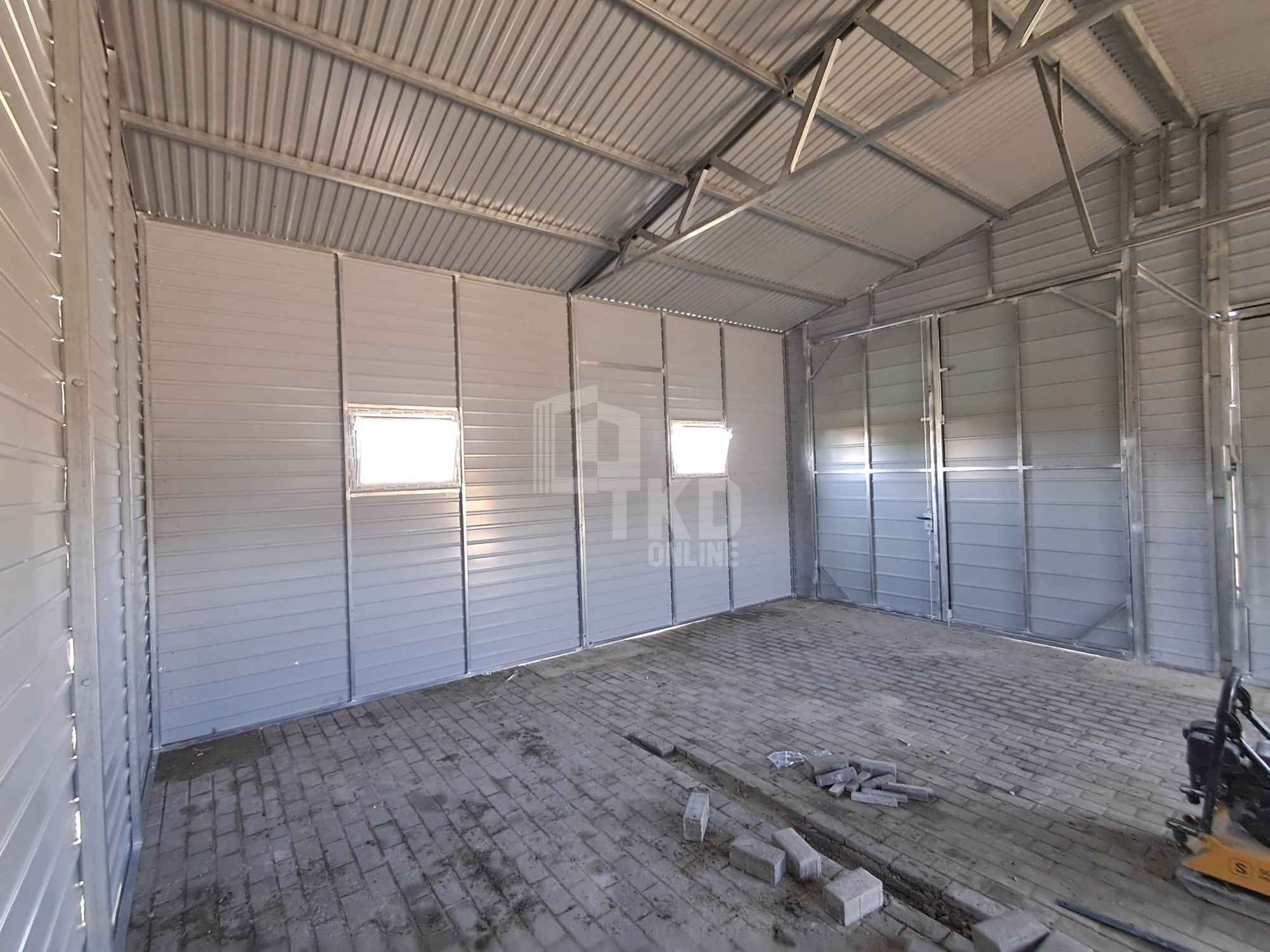 Hala 7,5x6m brama uchylna i dwuskrzydłowa 4x okno drzwi rynny TKD387 Nowy Dwór Mazowiecki - zdjęcie 6