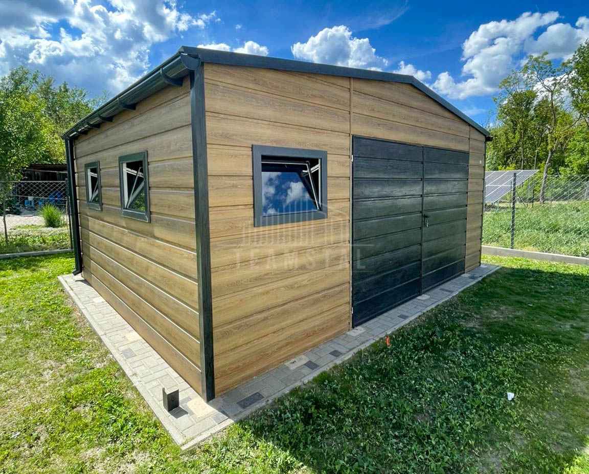 Garaż blaszany 6x5m - brama dwuskrzydłowa - 3x okno dach rynny TS1316 Chełm - zdjęcie 3