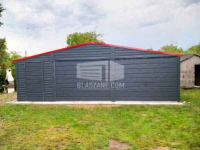 Garaż Blaszany 8x6 - 2x Brama Czerwony Antracyt dach dwuspadowy BL159 Wągrowiec - zdjęcie 2