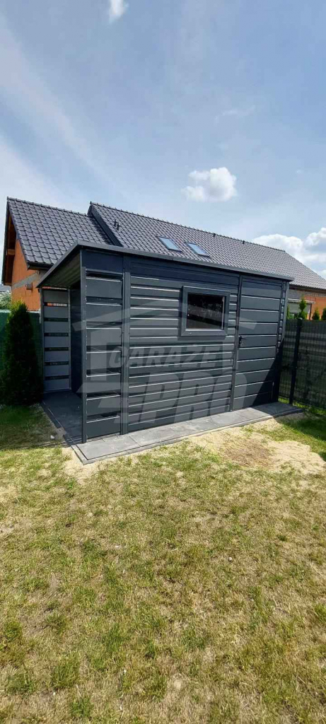 Schowek - domek ogrodowy 2,5x2,5m + wiata 0,5m drzwi okno dach GP457 Lubin - zdjęcie 4