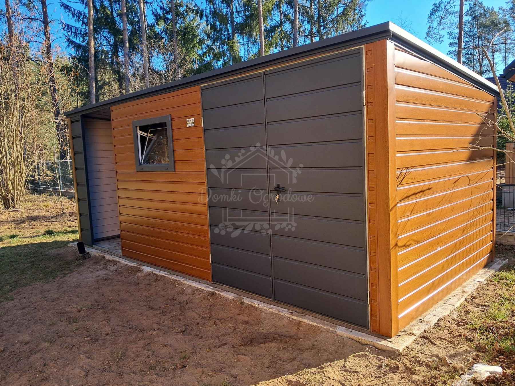 Schowek domek ogrodowy 4,5x2m wiata 2m drewnopodobny spad w tył ID1001 Olsztyn - zdjęcie 2