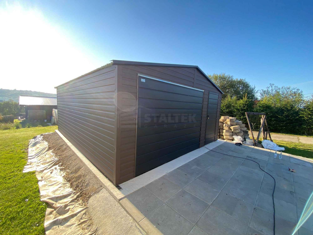 Garaż blaszany 5x5m - brama uchylna - drzwi -dach ST196 Nowy Dwór Mazowiecki - zdjęcie 3
