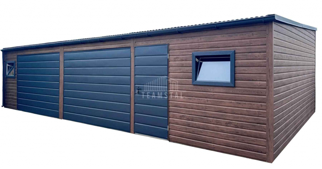 Garaż blaszany 10x3m 2x brama drzwi 2x okno rynna dach TS1148 Bełchatów - zdjęcie 1