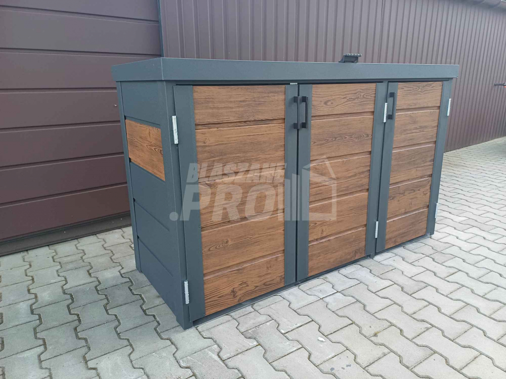 Zabudowa koszy na śmieci wiata śmietnikowa 177x65x110 cm 3x120L GP336 Elbląg - zdjęcie 2