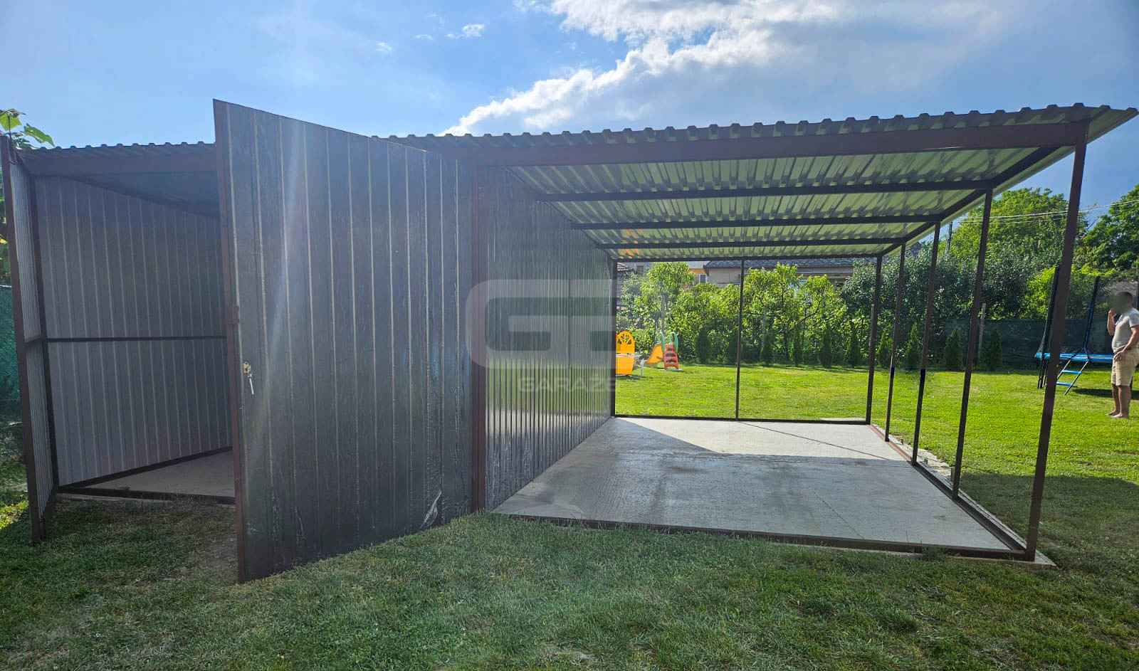 Garaż blaszany 3x5m + wiata 3x5 m wolnostojący antracyt GB147 Śródmieście - zdjęcie 4