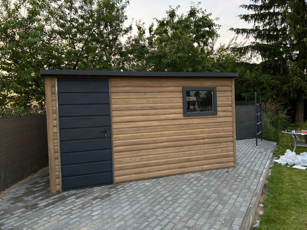 Domek Schowek Ogrodowy PREMIUM 4x2 drewnopodobny spad na tył Katowice - zdjęcie 4