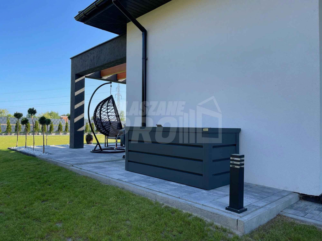 Skrzynia ogrodowa metalowa kufer 150x60x70cm  antracyt GP350 Toruń - zdjęcie 12