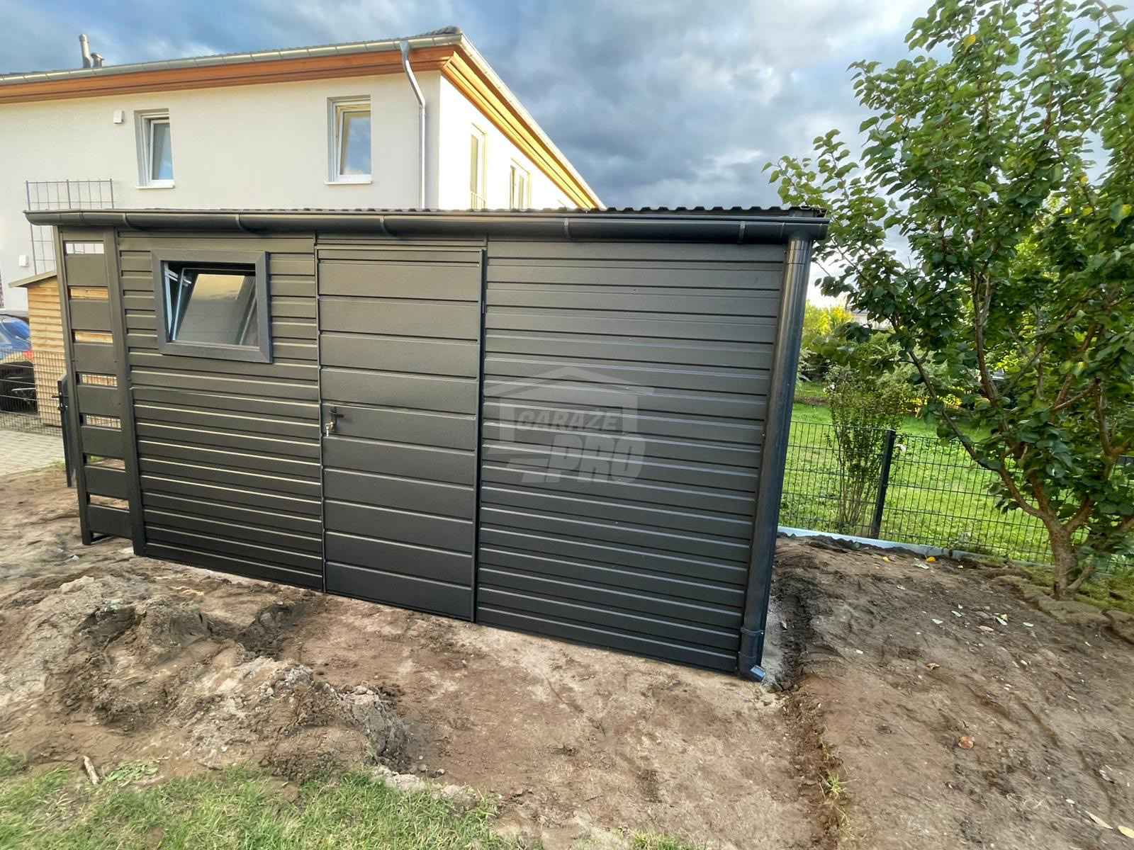 Schowek domek ogrodowy 4x2m wiata 0,5 m drzwi okno rynna dach  GP697 Zamość - zdjęcie 2