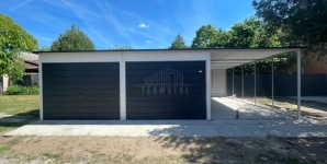 Garaż blaszany 6x6m 2x brama drzwi 2x okno  dach  rynny TS1320 Braniewo - zdjęcie 5