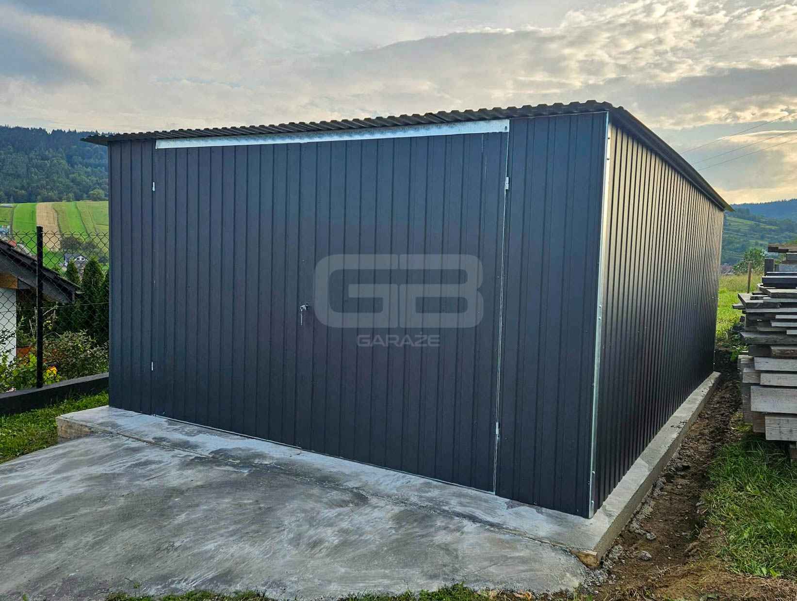 Garaż blaszany 4x5m - wolnostojący - brama dwuskrzydłowa  GB164 Oświęcim - zdjęcie 4