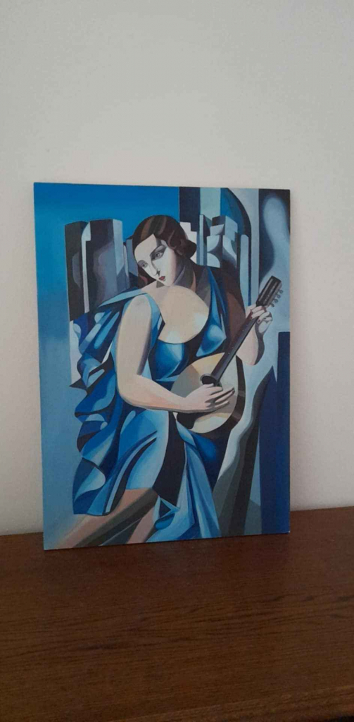 Tamara Łempicka- Z tamburynem - rękodzieło 50 na 70 cm Stare Miasto - zdjęcie 2