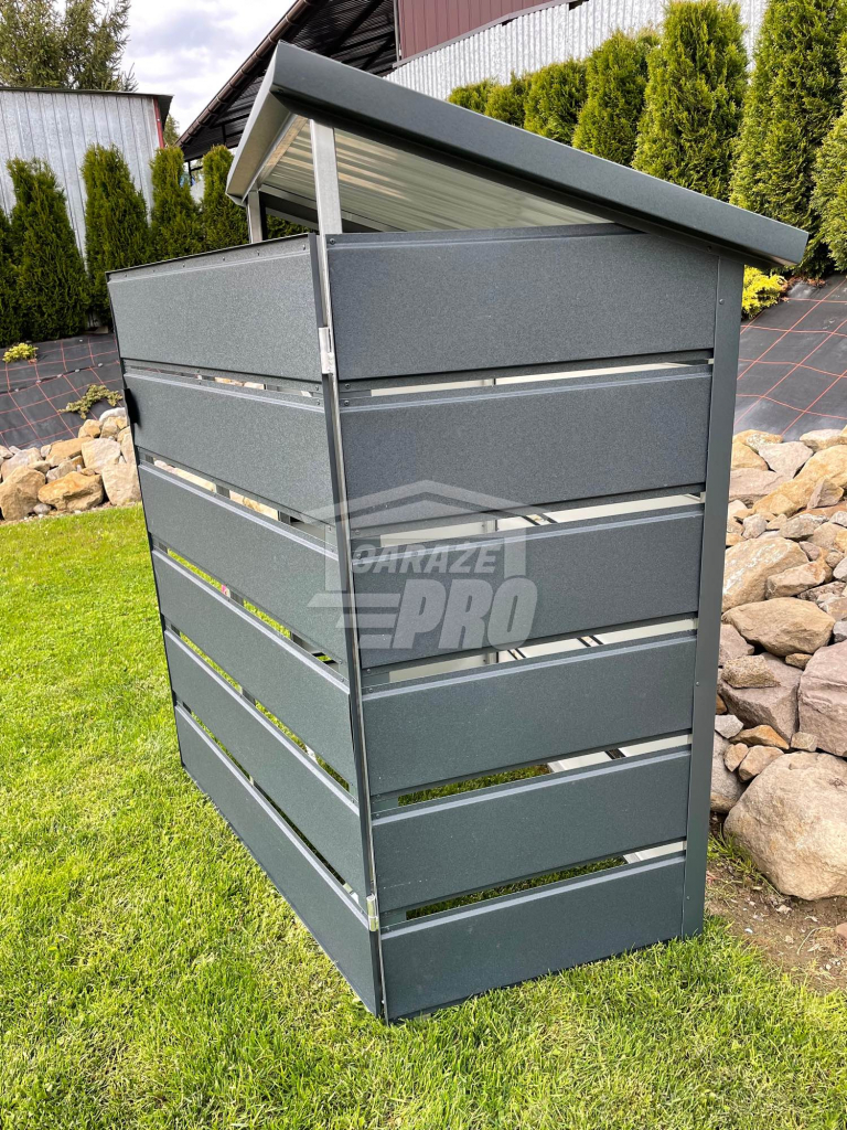 Wiata śmietnikowa spad tył 1x0,5m antracyt Schowek ogrodowy GP154 Białołęka - zdjęcie 2