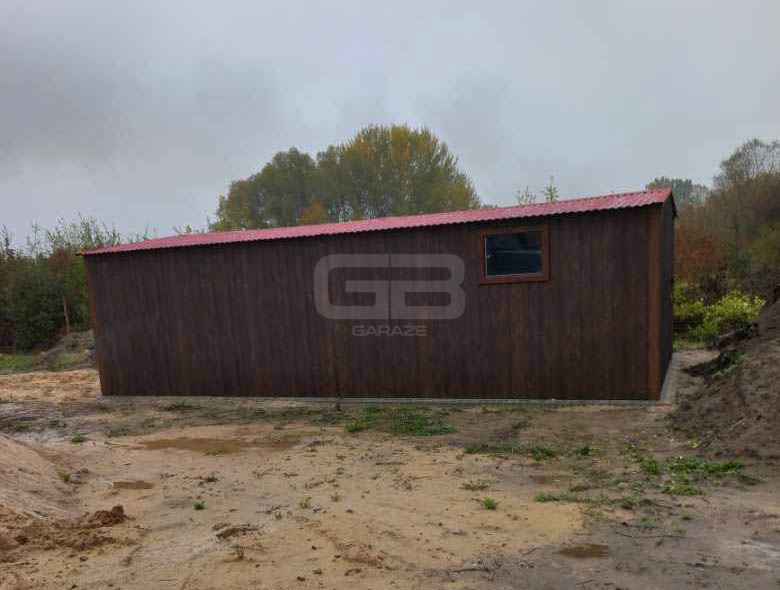 Garaż blaszany 4x8 Brama + okno + drzwi drewnopodobny Dach GB172 Giżycko - zdjęcie 4