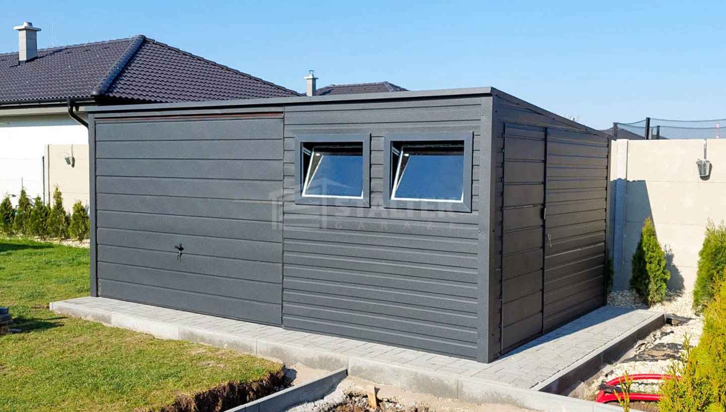 Garaż Blaszany 5,2X3 - Brama Uchylna - Drzwi - 2x okno  ST217 Kwidzyn - zdjęcie 2