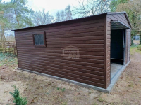 Garaż blaszany 5,5x6m Brama uchylna  drzwi drewnopodobny - dach GP520 Mrągowo - zdjęcie 3