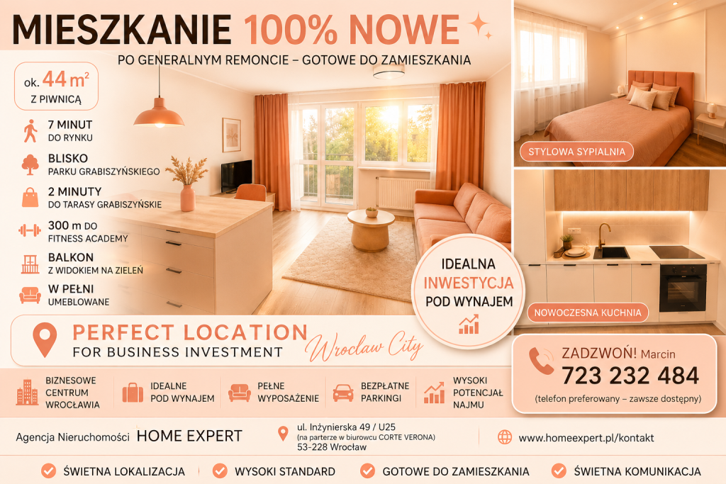 2pok, 44met, Okolice Księgowej PO REMONCIE/BALKON/PIWNICA (Wrocław) Fabryczna - zdjęcie 1