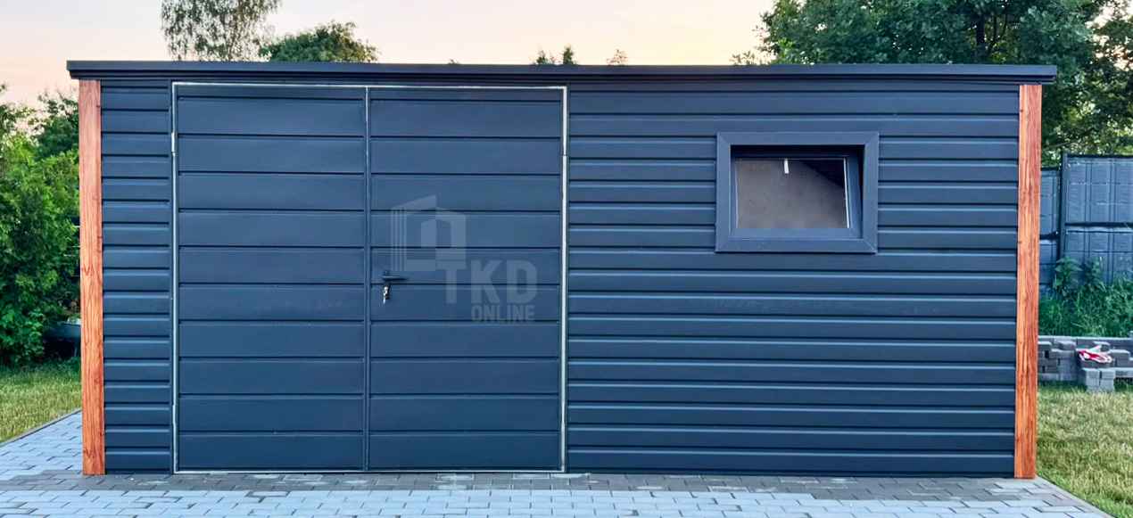 Schowek - domek ogrodowy 5x3 m brama dwuskrzydłowa 2x okno dach TKD466 Police - zdjęcie 2