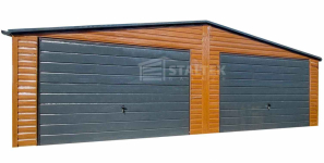 Garaż Blaszany 8x5 2x Brama Uchylna Okno Drzwi  dach ST112