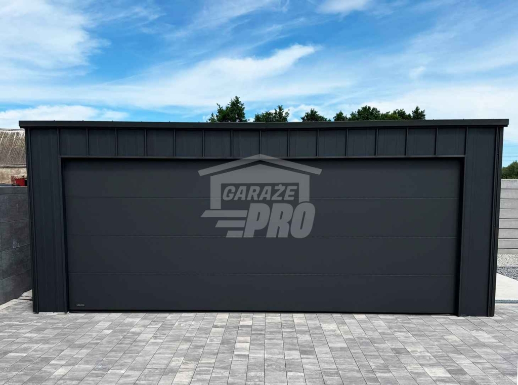 Garaż blaszany 6x6 m - brama drzwi blacha na rąbek  dach rynna GP770 Wągrowiec - zdjęcie 3