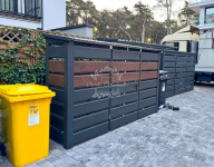 Wiata śmietnikowa 3x1m - furtka  antracyt - drewnopodobny ID1141 Zielona Góra - zdjęcie 2