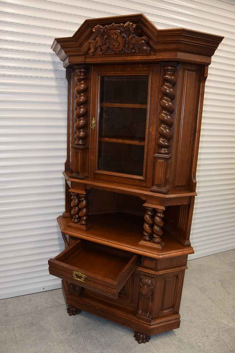 witryna narożna dębowa - meble gdańskie - jak nowa Olsztyn - zdjęcie 2