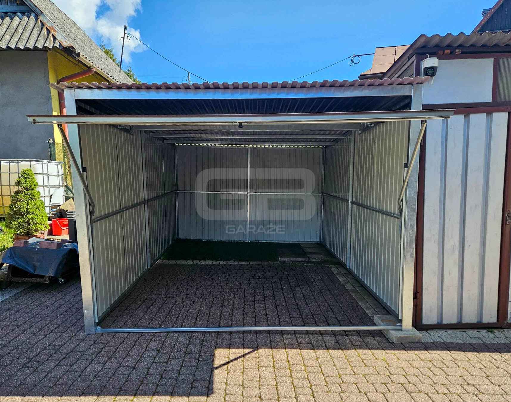 Garaż blaszany 3x5m - wolnostojący - brama uchylna - ciemny brąz GB149 Płock - zdjęcie 4