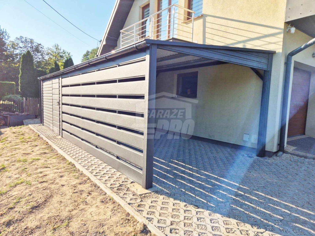 Schowek - domek ogrodowy 3x4 m + wiata 3x6 m drzwi dach rynny GP751 Sanok - zdjęcie 4
