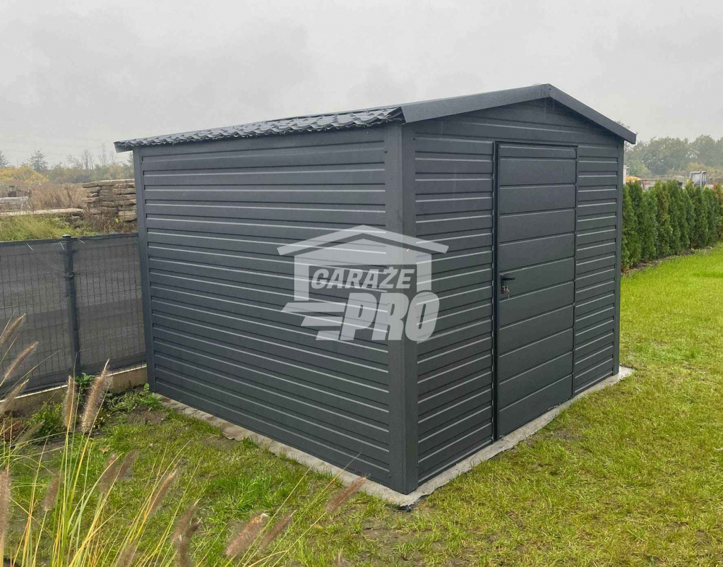 Domek Ogrodowy 3x3 Drzwi Dach dwuspadowy Blachodachówka Antracyt GP237 Katowice - zdjęcie 3