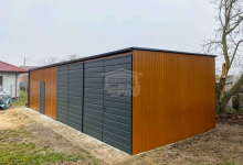 Garaż blaszany 12x6m- 2x Brama - drzwi Antracyt Dach rynna GP611 Nowy Sącz - zdjęcie 2