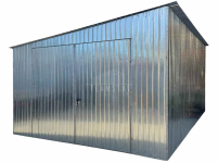 Garaż blaszany 4x5m - brama dwuskrzydłowa - ocynk - spad w bok TS1210