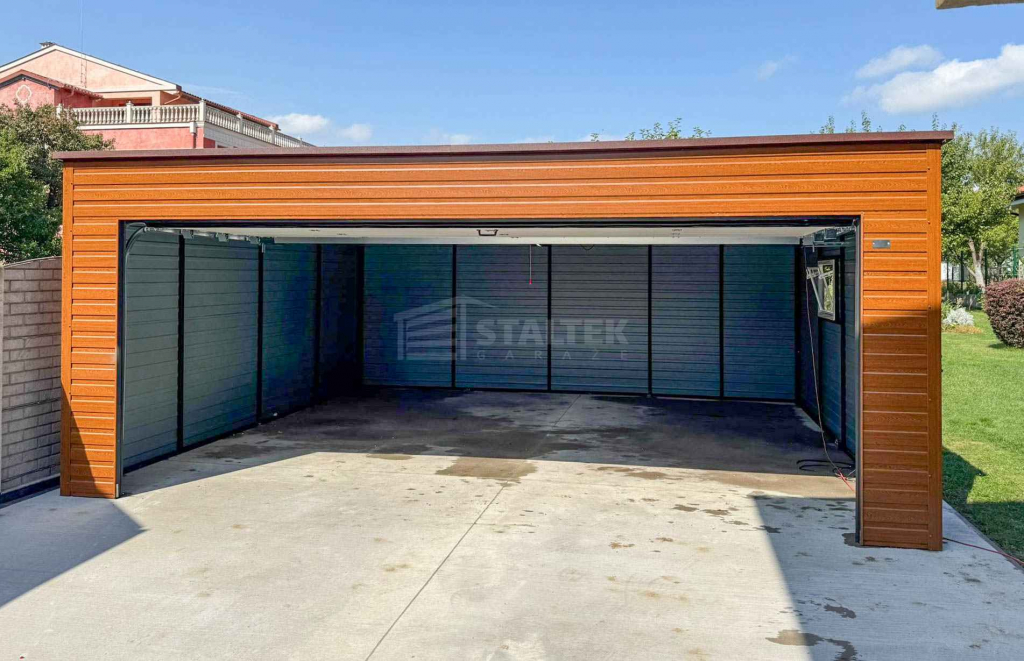 Garaż blaszany 6x5m brama drzwi okno drewnopodobny dach ST223 Pabianice - zdjęcie 2