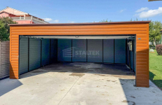 Garaż blaszany 6x5m brama drzwi okno drewnopodobny dach ST223 Pabianice - zdjęcie 2