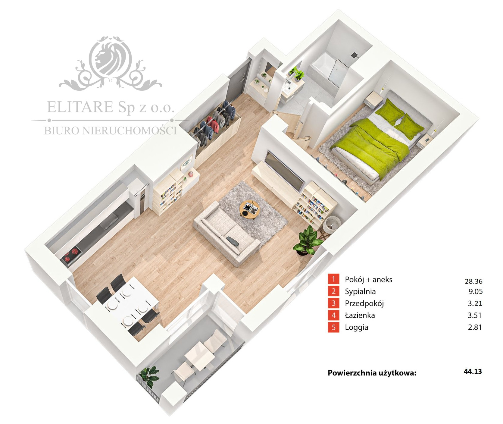 Dwupokojowe mieszkanie 44,13m2 tuż obok Sky Tower, Powstańców Śląskich Wrocław - zdjęcie 2