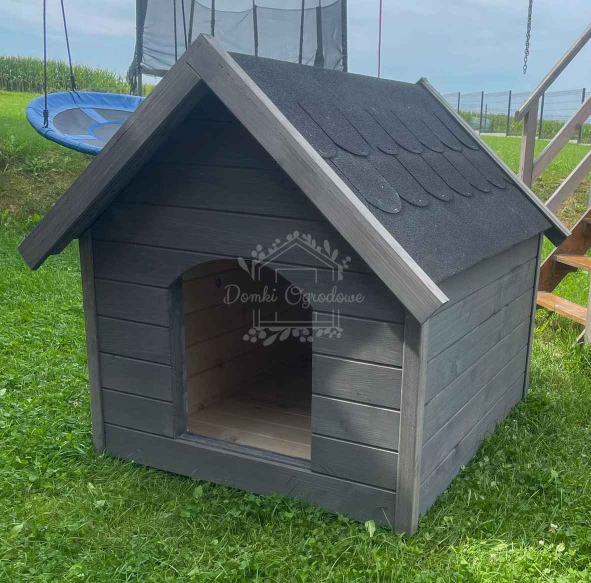 Buda dla psa Rozmiar "M" - Grafit - Dach dwuspadowy ID832 Lubartów - zdjęcie 4