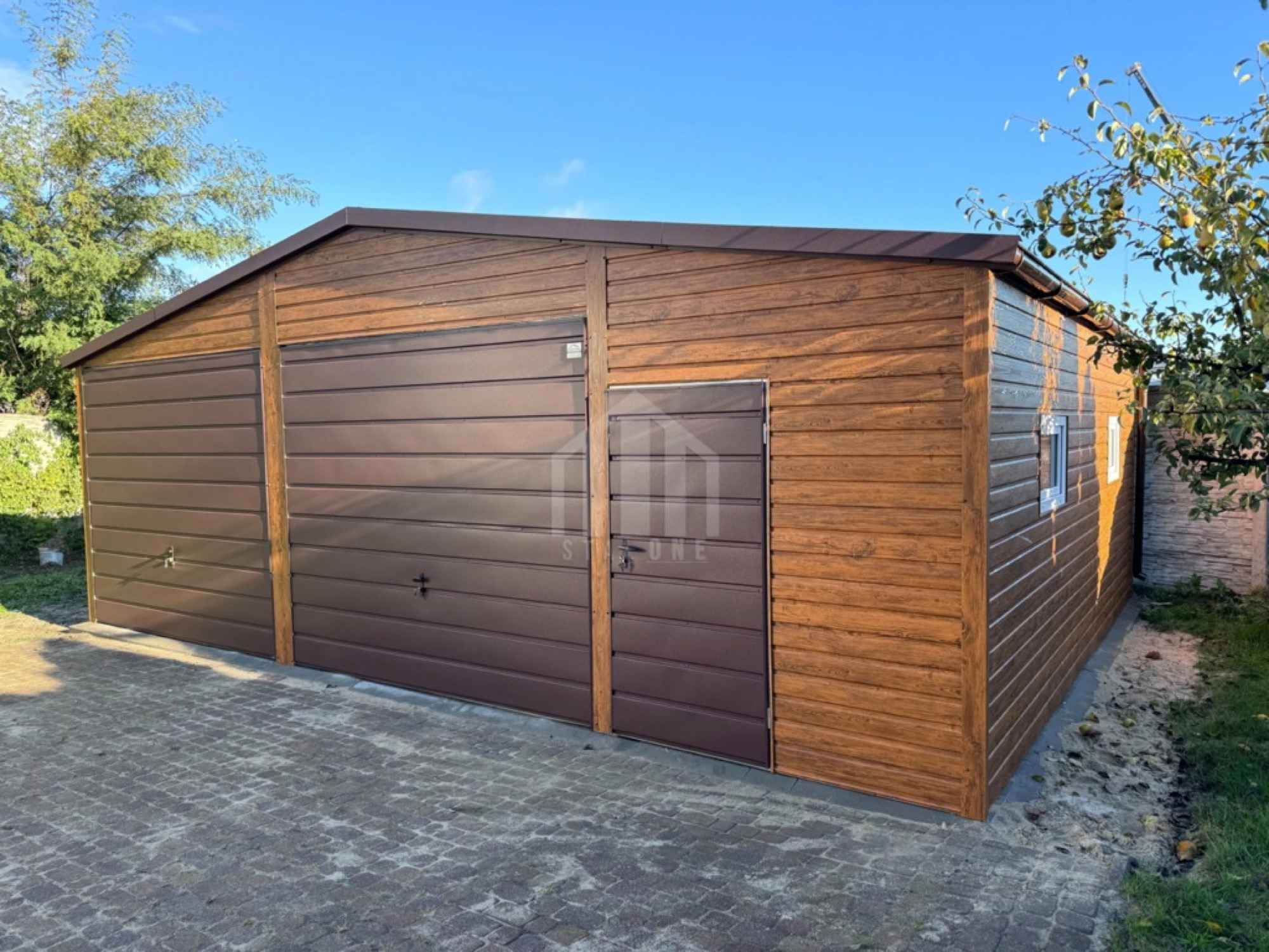 Garaż blaszany 9x6m - 2x brama uchylna - drzwi - 3x okno - rynny SO110 Żnin - zdjęcie 2