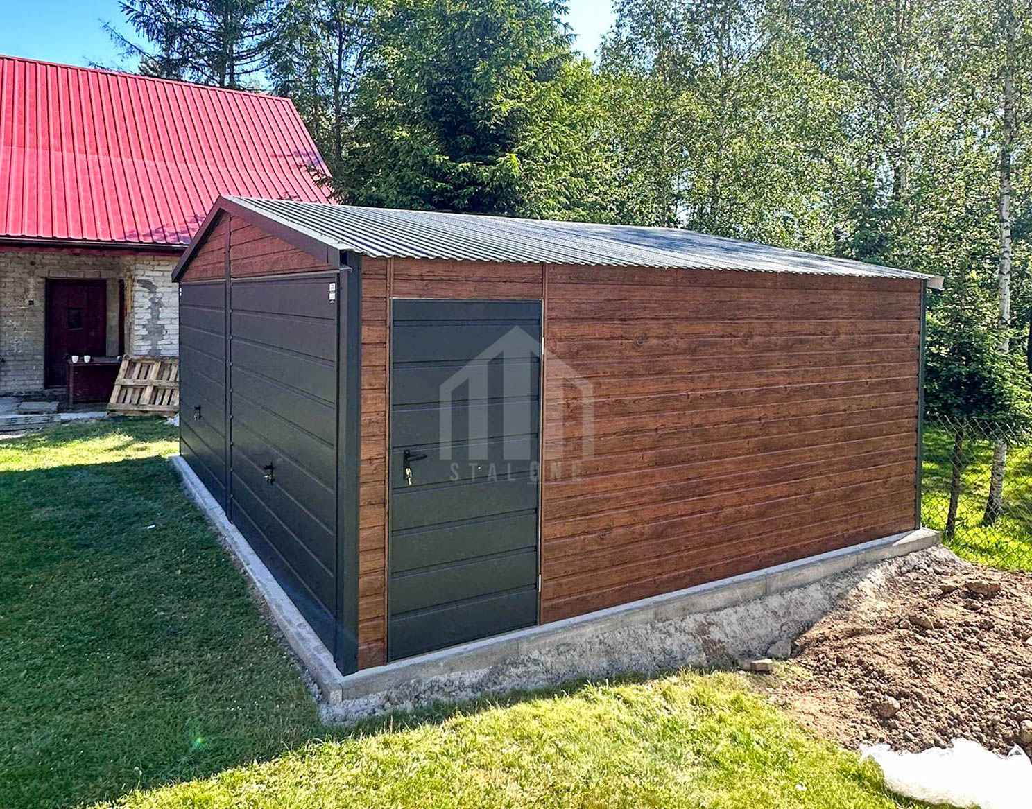 Garaż blaszany 6x4m - 2x brama uchylna - drzwi SO122 Katowice - zdjęcie 2