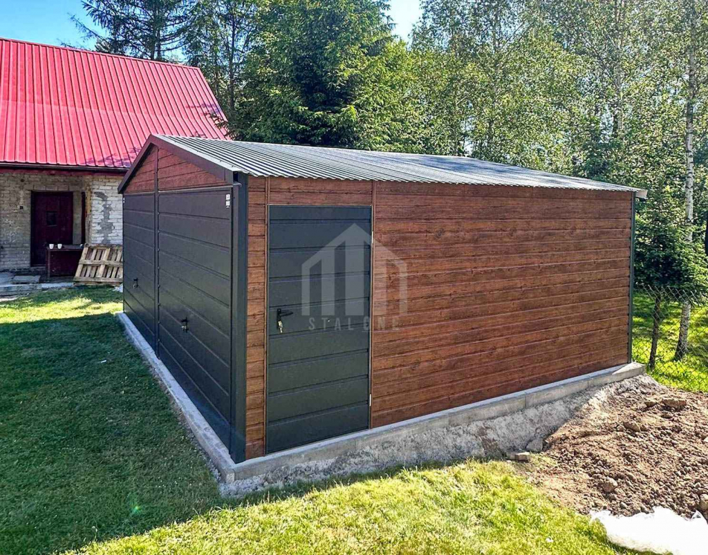 Garaż blaszany 6x4m - 2x brama uchylna - drzwi SO122 Katowice - zdjęcie 2