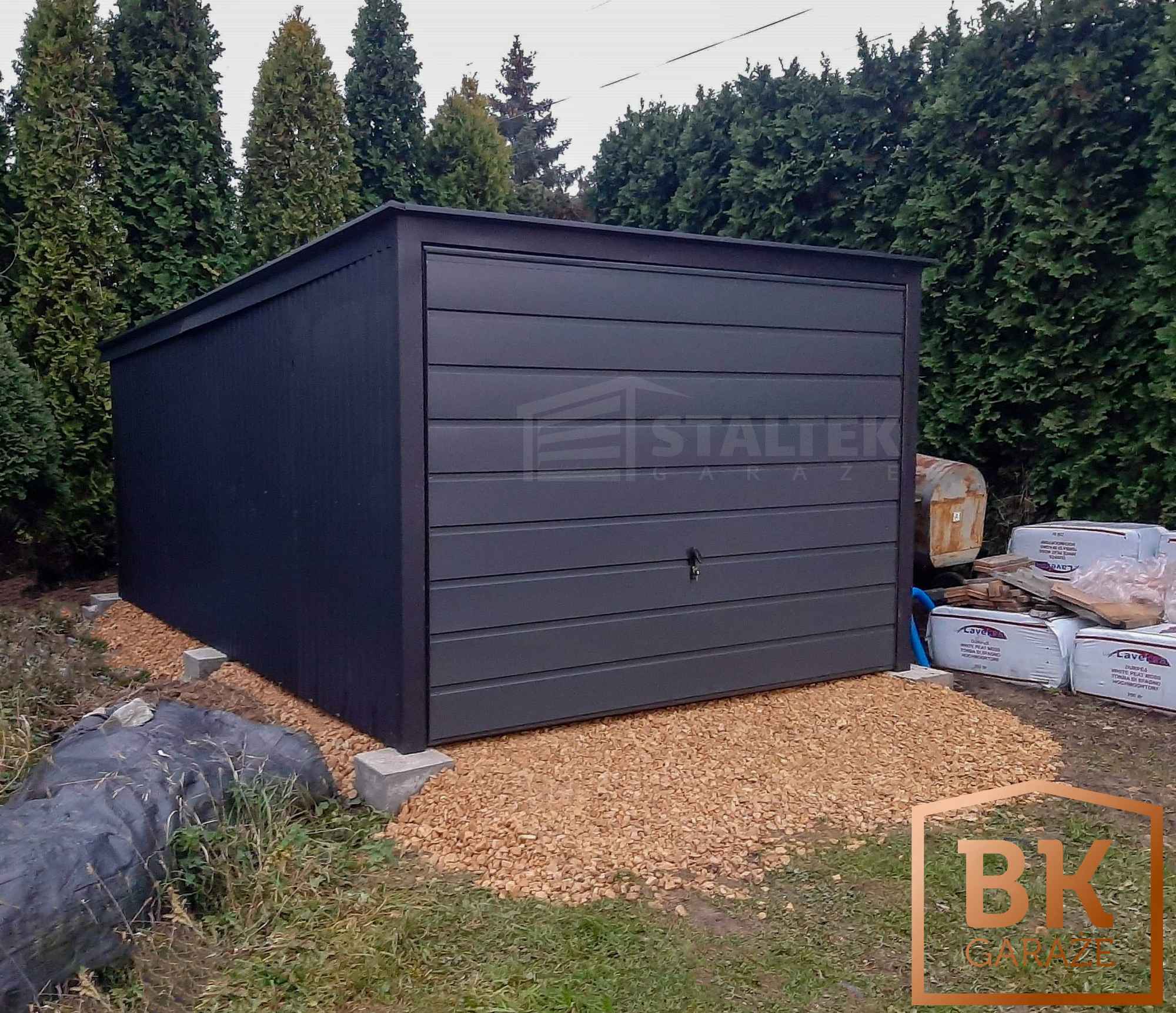 Garaż blaszany 3x5 - Brama uchylna - antracyt - dach spad w tył ST122 Katowice - zdjęcie 3
