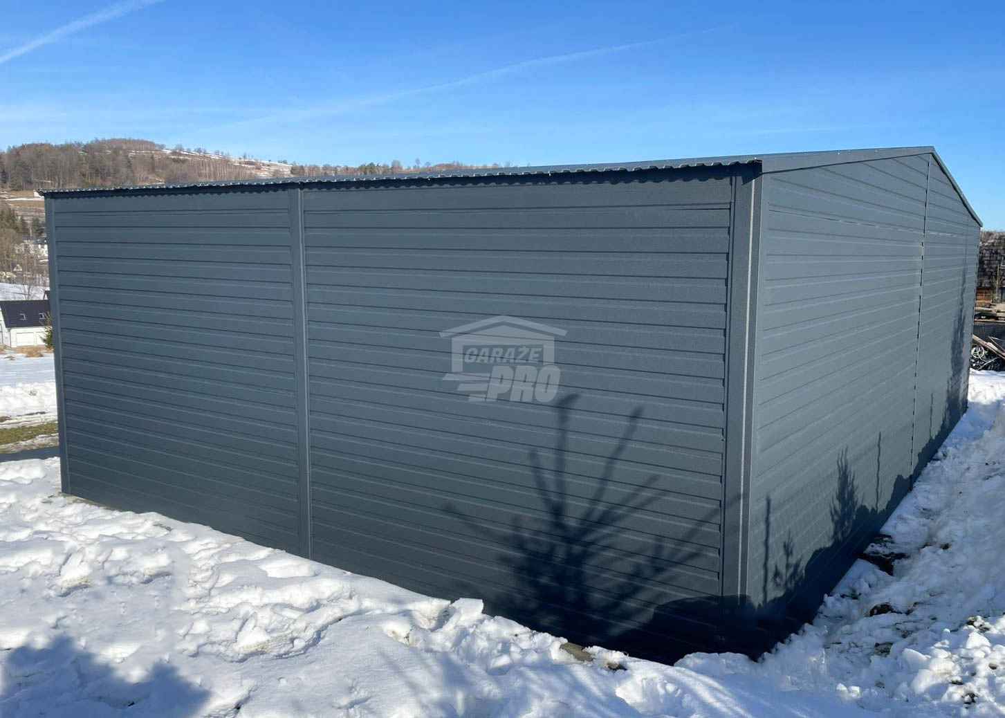 Garaż blaszany 6x6m + wiata 3m  2x brama uchylna dach dwuspadowy GP585 Tychy - zdjęcie 6