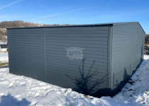 Garaż blaszany 6x6m + wiata 3m  2x brama uchylna dach dwuspadowy GP585 Tychy - zdjęcie 6