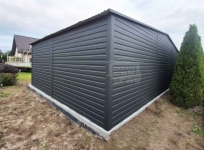 Garaż blaszany 6x6 m + wiata 3x6 m 2x brama uchylna drzwi dach GP745 Wisła - zdjęcie 5