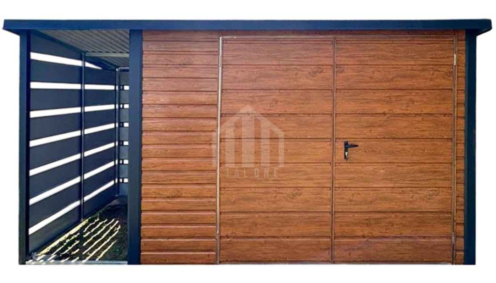 Schowek - domek ogrodowy 3x3 m + wiata 1x3 m brama dach SO206 Braniewo - zdjęcie 1