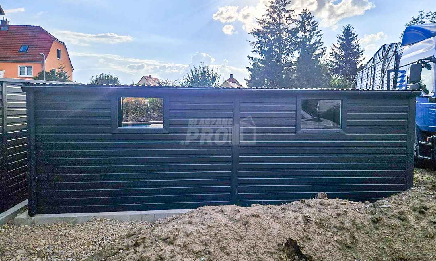 Garaż Blaszany 6x6m - 2x Brama uchylna - drzwi - 2x okno - rynny GP421 Gdynia - zdjęcie 6