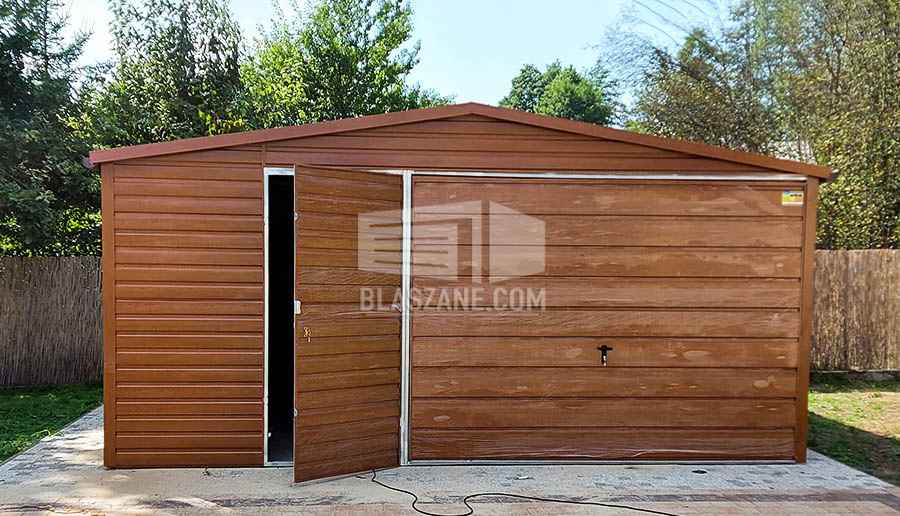 Garaż Blaszany 5x5 - Brama Rynny drewnopodobny dach dwuspadowy BL142 Zamość - zdjęcie 6