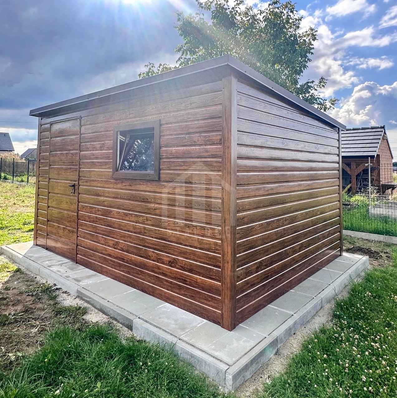Schowek - domek 4x2,5m - drzwi - okno - jasny orzech SO150 Bydgoszcz - zdjęcie 3