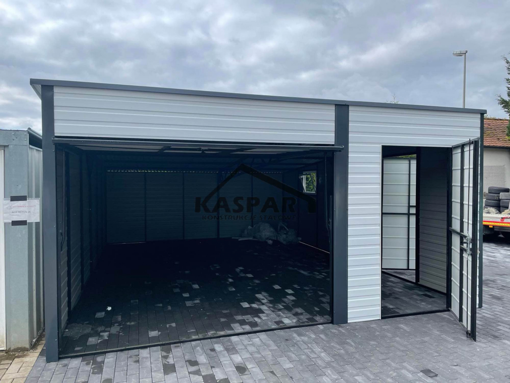 Garaż blaszany 5x6 2x Brama uchylna  biały spad w tył  GP121 Przemyśl - zdjęcie 7