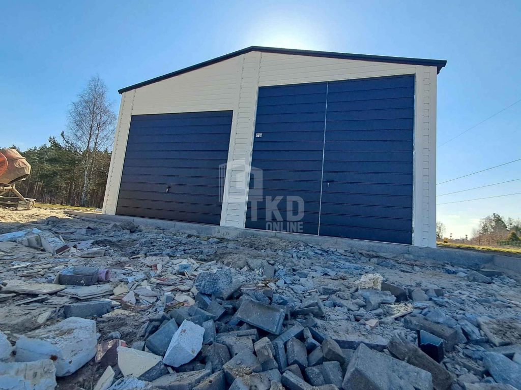 Hala 7,5x6m brama uchylna i dwuskrzydłowa 4x okno drzwi rynny TKD387 Nowy Dwór Mazowiecki - zdjęcie 4