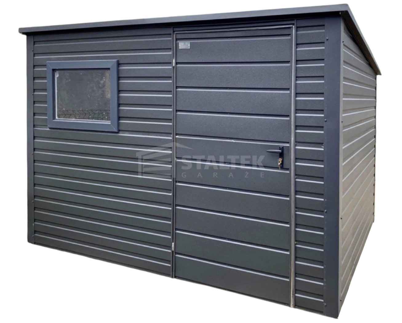 Schowek – domek ogrodowy 2,8×2 – drzwi – okno - antracyt – dach  ST237 Słupsk - zdjęcie 1