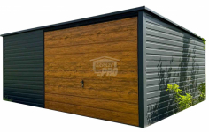Garaż Blaszany 5x4 Brama uchylna  dach Spad w tył  GP590